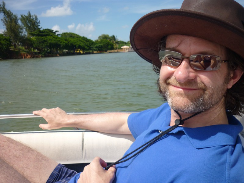 Mark relaxing off the coast of Mauritius